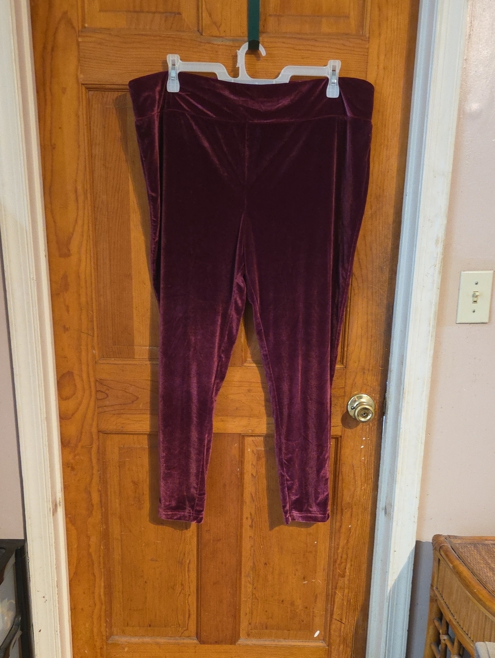 Terra & Sky Velvet Leggings in Deep Burgundy